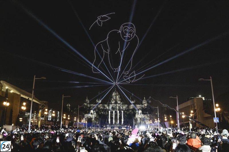 Multitudinaria concurrencia de 120.000 personas en el evento nocturno de Barcelona de fin de año.
