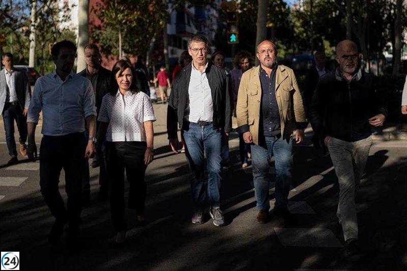 Feijóo insta a los votantes de Vox y Cs a apoyar al PP en Cataluña.