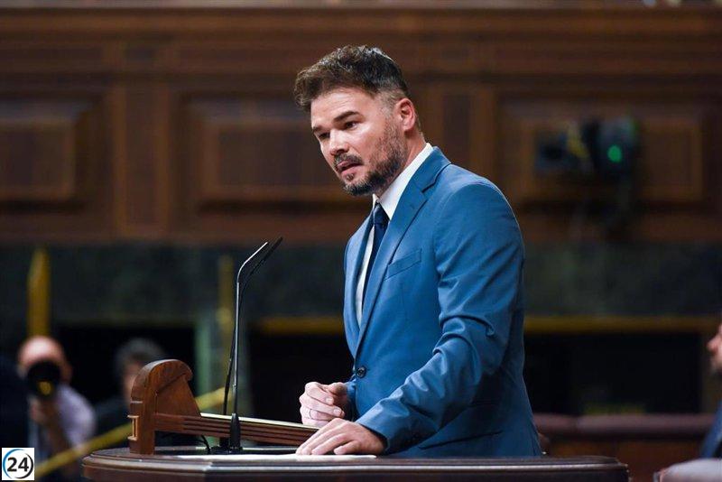 Rufián: Sánchez preparado para completar la legislatura y extender los presupuestos.