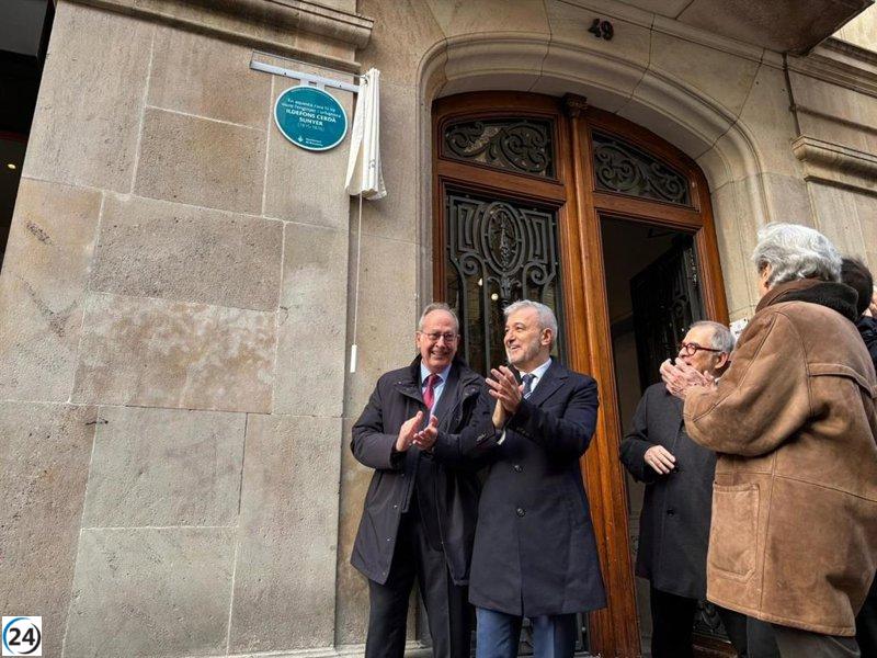 Collboni rinde homenaje a Ildefons Cerdà con la inauguración de una placa conmemorativa de su notable legado urbanístico.