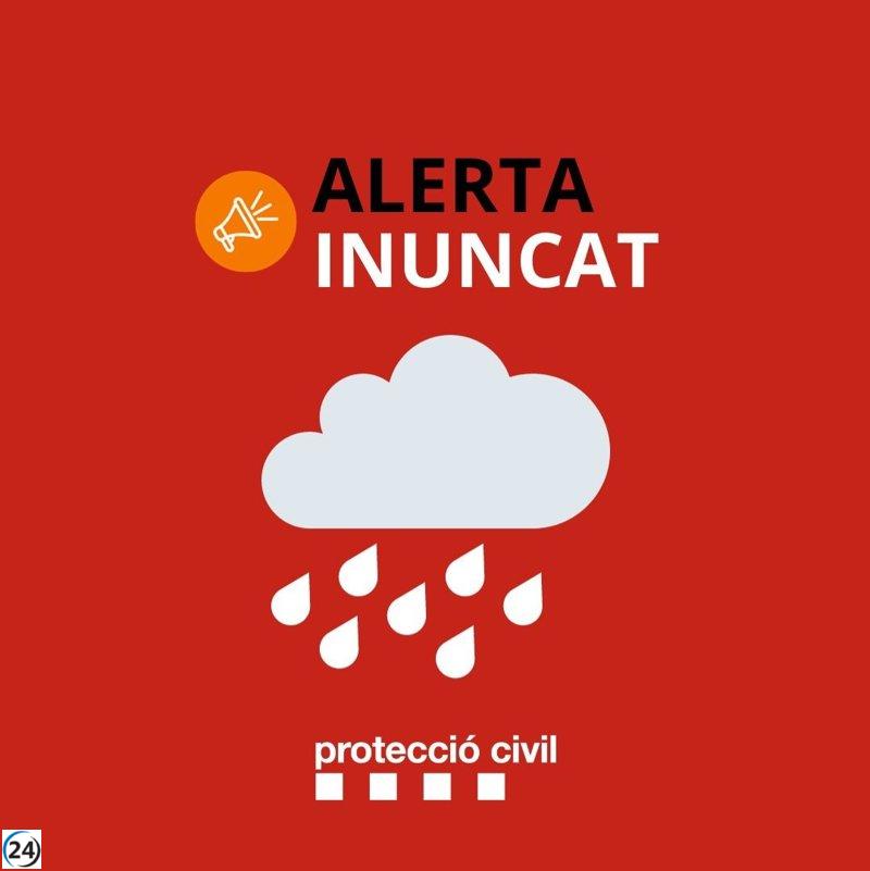Protección Civil advierte sobre riesgos de inundaciones en Cataluña por lluvias intensas.