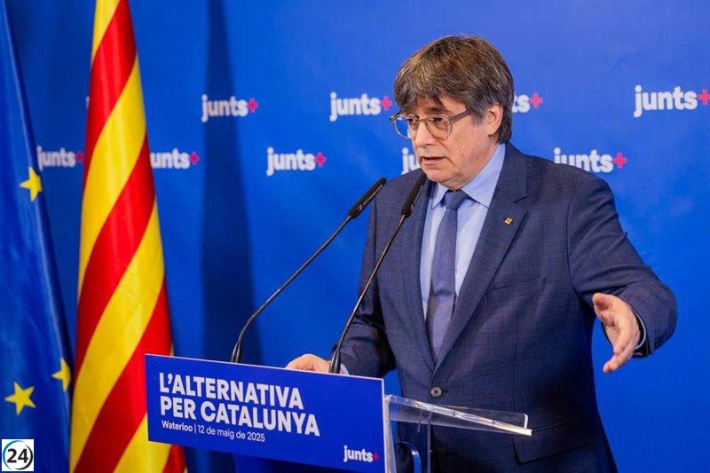 Puigdemont acusa a Feijóo de traicionar a Cataluña al aliarse con intereses externos en la UE.
