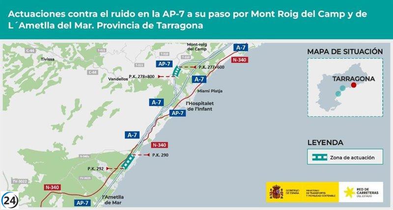 Autorizan plan para mitigar el ruido en la AP-7 en Mont-roig y L'Ametlla de Mar.