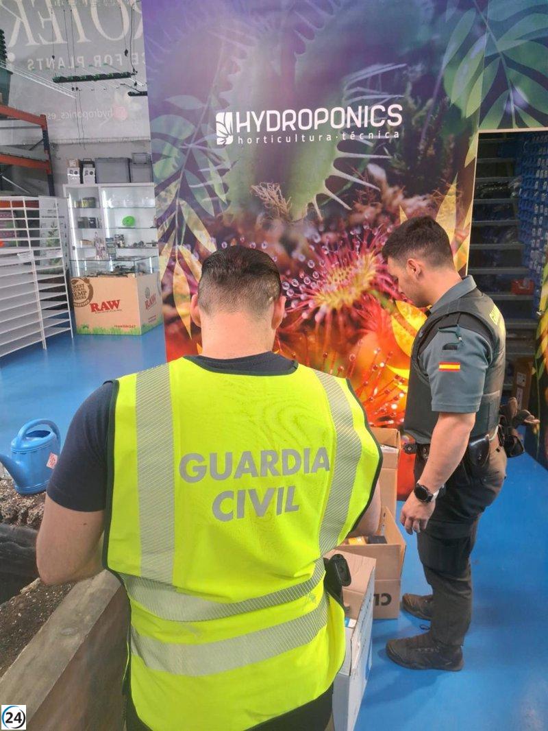 La Guardia Civil confiscó 56 kilos de marihuana en una revisión de tiendas de cultivo en Girona.
