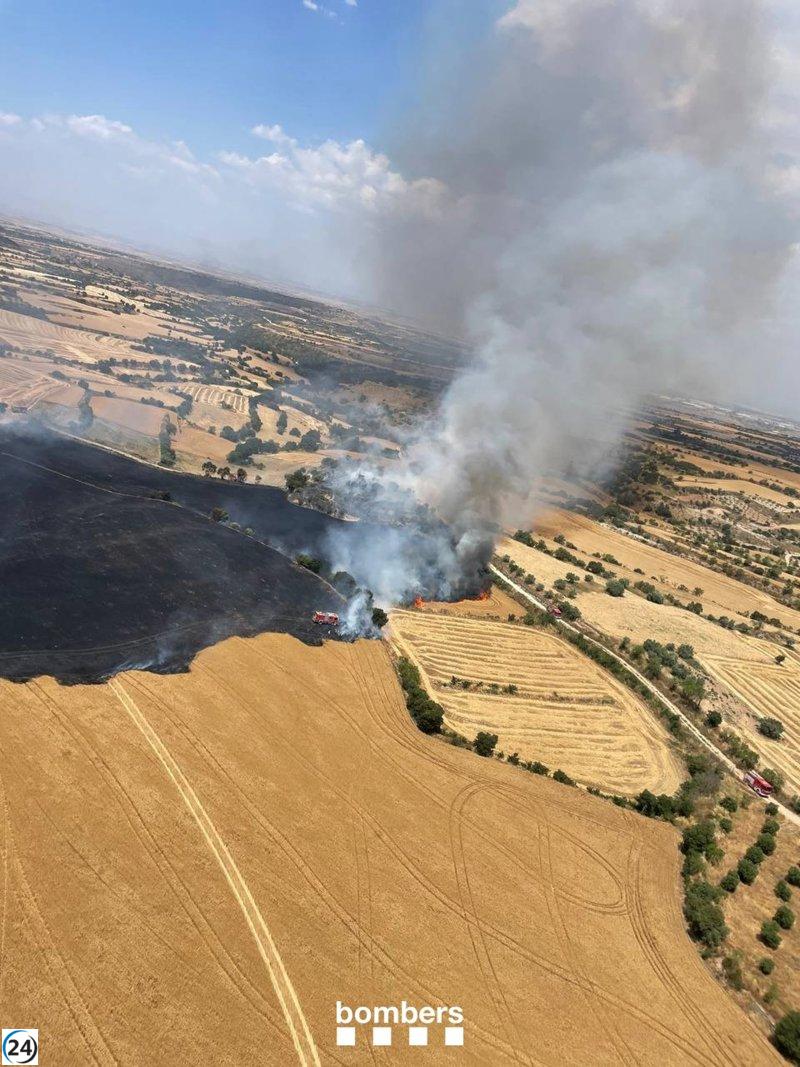 Confinan a los residentes de Cervera debido al incendio en Granyena de Segarra.