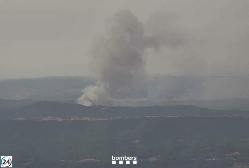 Incendio forestal en Rajadell: 31 unidades de Bomberos en acción.