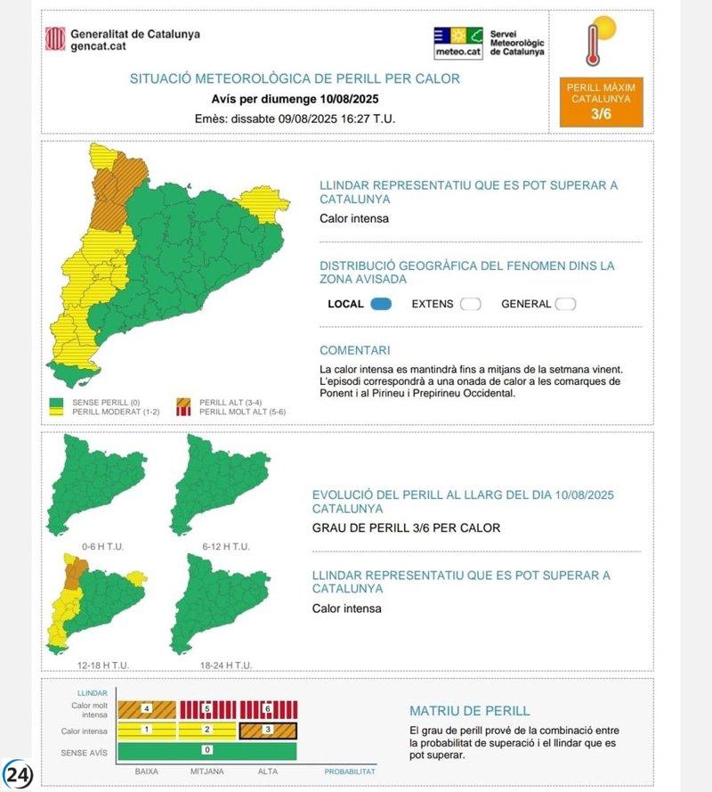 Cataluña sigue bajo alerta del Procicat ante un inminente aumento de la ola de calor.