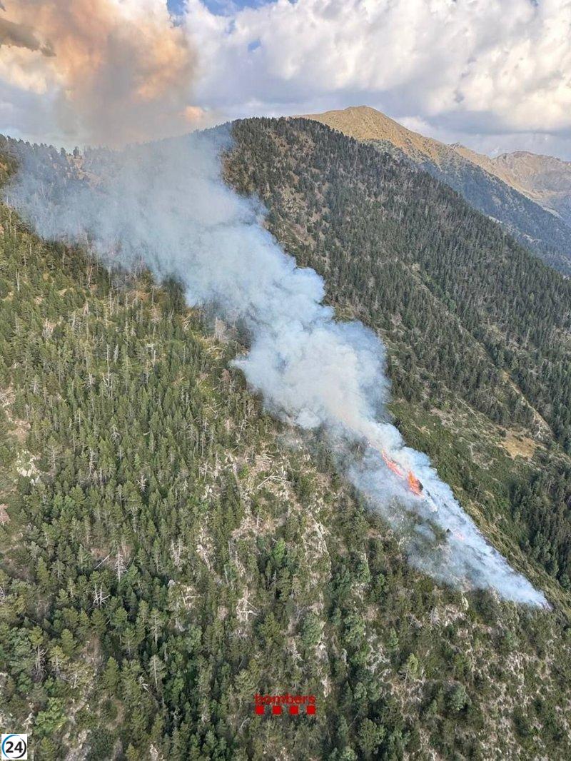 Incendio en Alins (Lleida) controlado tras consumir 6.000 m² de bosque.