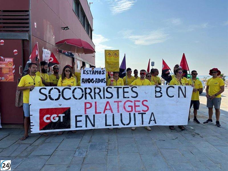 Socorristas en Barcelona cumplen 14 días de paros: 