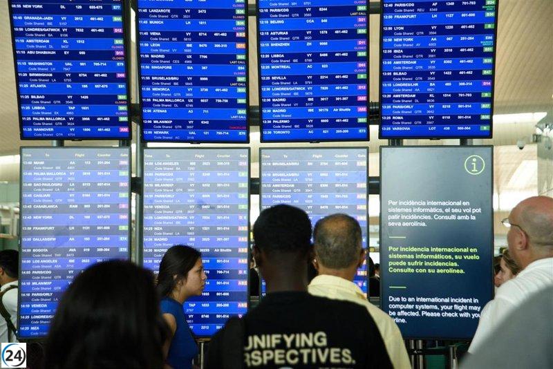 Continúan los retrasos y cancelaciones en aeropuertos de Catalunya debido a la huelga de servicio de handling.