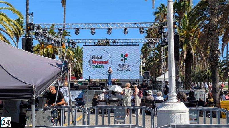 Flotilla Global Sumud zarpra de Barcelona hacia Gaza con más de 300 tripulantes y 20 embarcaciones.