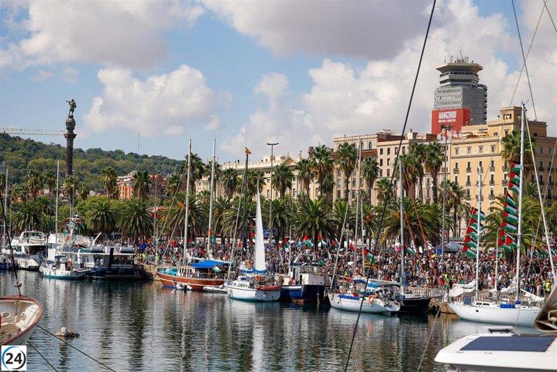 La Flotilla Global Sumud zarpa desde Barcelona rumbo a Gaza con 22 embarcaciones y más de 300 tripulantes.