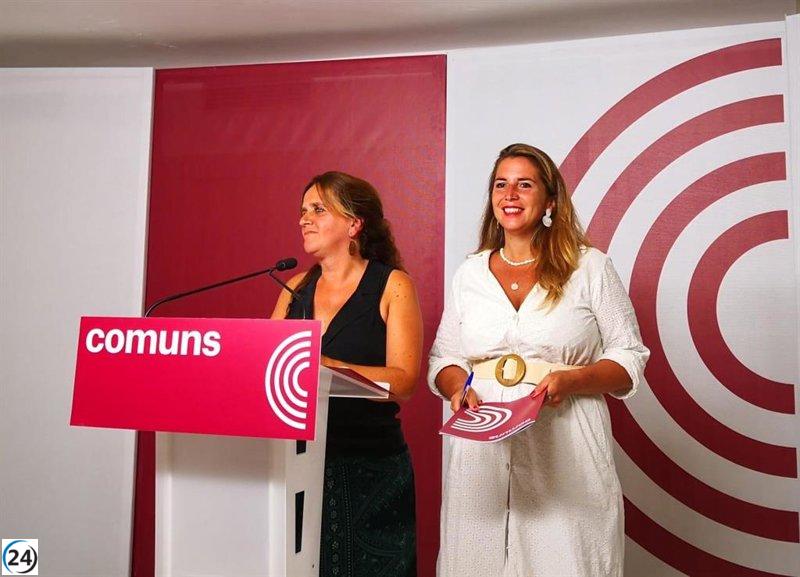 Comuns solicita al Govern supervisar acuerdos y aumentar los inspectores de vivienda para discutir el presupuesto.