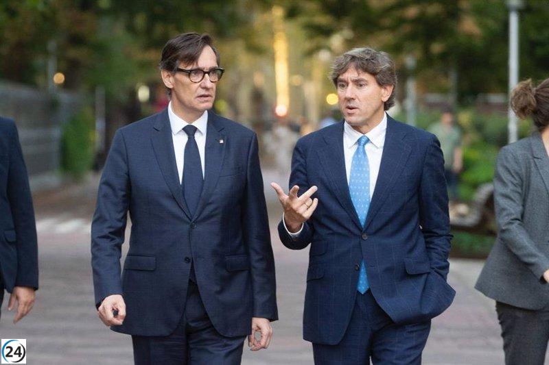 Andueza e Illa promueven su plan socialista para fomentar el diálogo y los derechos en Euskadi y Cataluña.