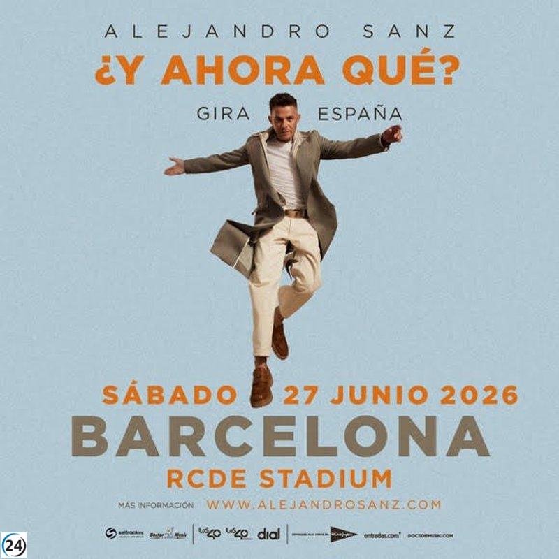 Alejandro Sanz se presentará en el RCDE Stadium de Cornellà en junio de 2026.