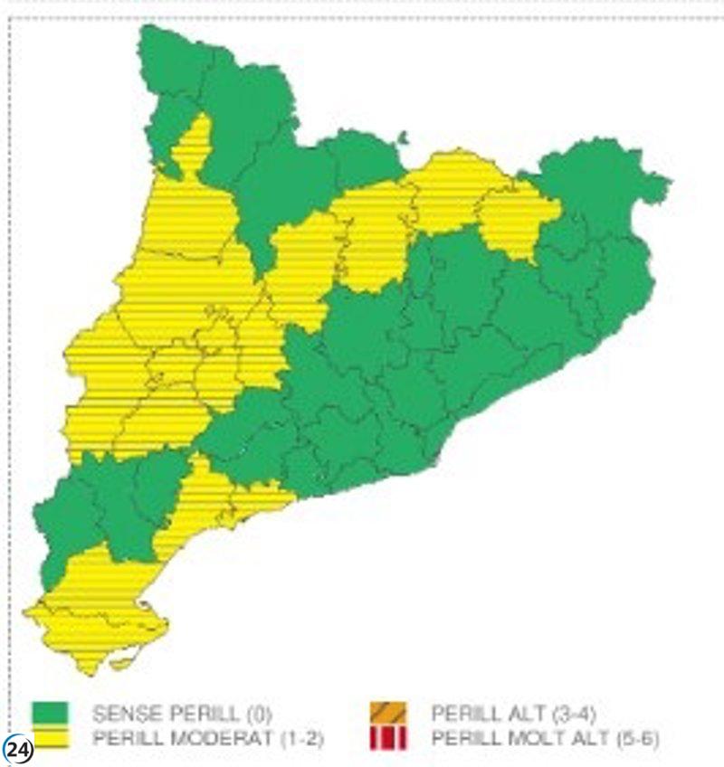 Meteocat alerta sobre fuertes lluvias en 15 comarcas de Cataluña este domingo.