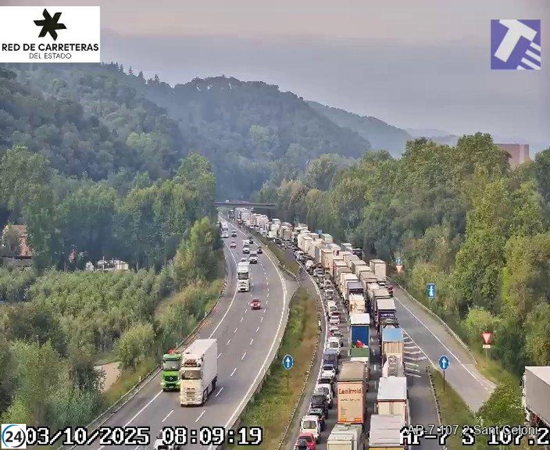 AP-7 en Sant Celoni (Barcelona) vuelve a operar tras protestas.