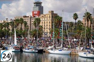 Flotilla de 12 catalanes llega a Barcelona.