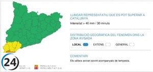Alerta por lluvias intensas en Montsià y Baix Ebre este sábado.