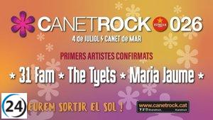 Canet Rock 2026 revela artistas: 31 Fam, The Tyets y Maria Jaume.