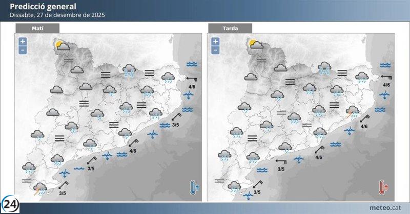 El sábado, Catalunya sufrirá intensas lluvias en su este y en gran parte de su costa.