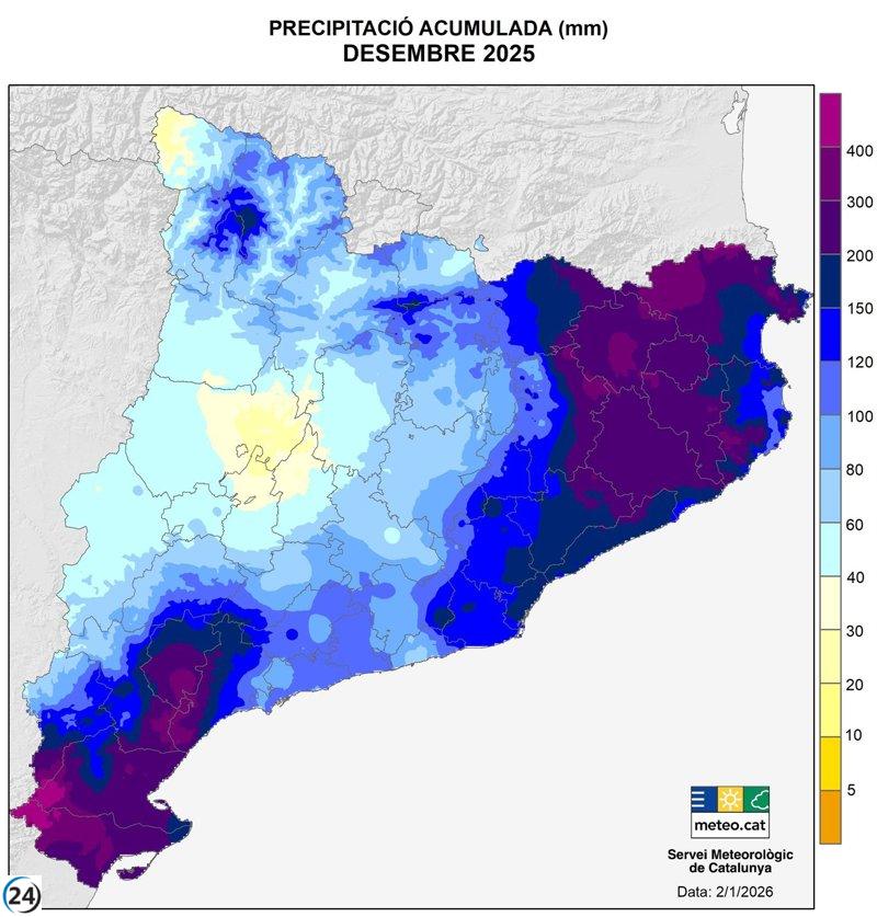 Cataluña registra en 2025 su cuarto año más cálido y marcado por abundantes lluvias, informa Meteocat.