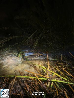 Hallan el cadáver de un hombre en un coche arrastrado por la tormenta en Palau-sator, Girona.