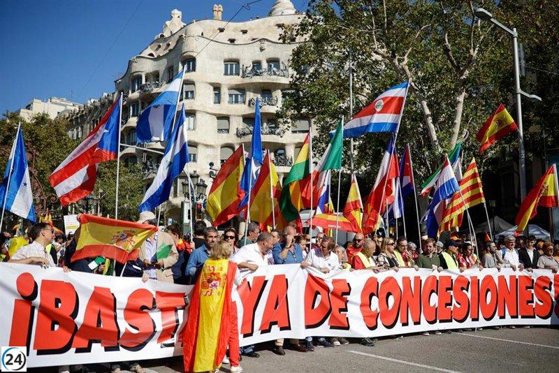 La Urbana de Barcelona informa que solo 1.000 personas se manifestaron el 12-O en comparación con los 10.000 de Espanya i Catalans.