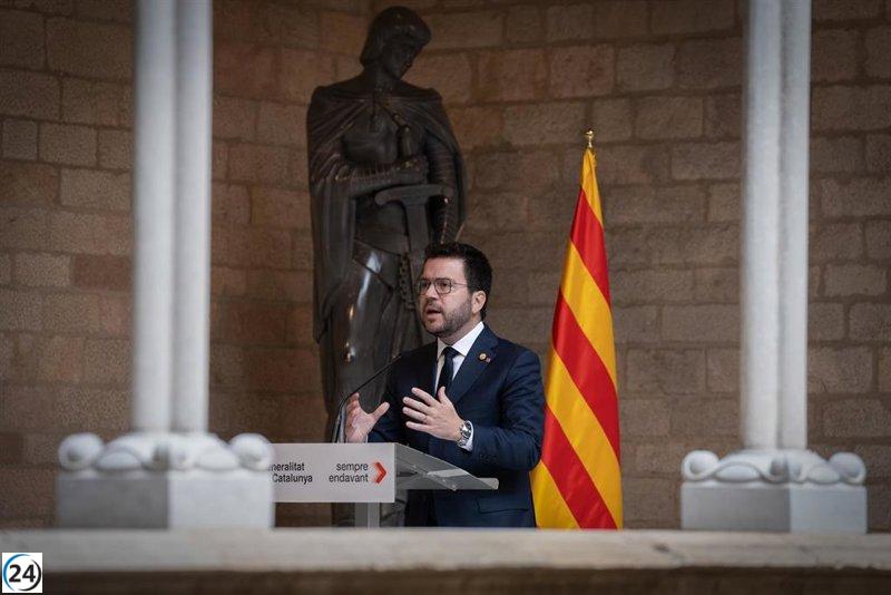 Aragonès abandona el Senado tras su discurso sin prestar atención a los líderes del PP.