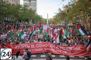 Decenas de miles de manifestantes propalestinos en Barcelona, discrepancias sobre la cifra total.