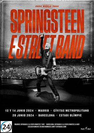 Bruce Springsteen realizará conciertos en Madrid y Barcelona en junio de 2024 durante su próxima gira europea.