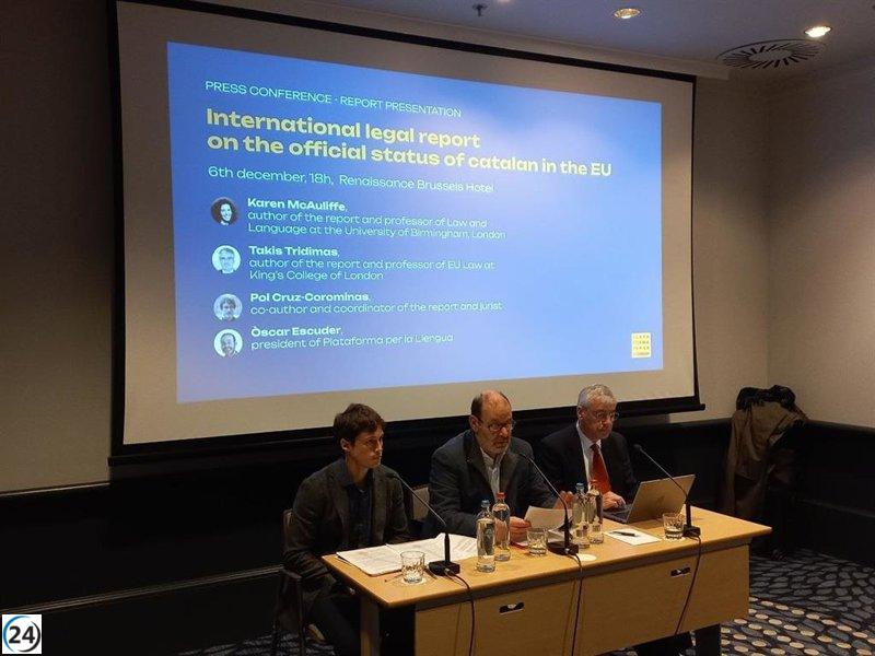 Estudio respaldado por Plataforma per la Llengua asegura que es legal oficializar el catalán en la UE.