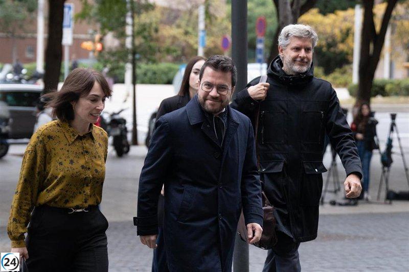 El líder catalán Aragonès acude al tribunal para presentar su denuncia por el escándalo de Pegasus.